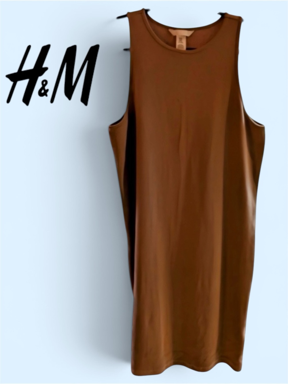 🩵H&M Ribbed Sleeveless Tank Dress in Warm Brown